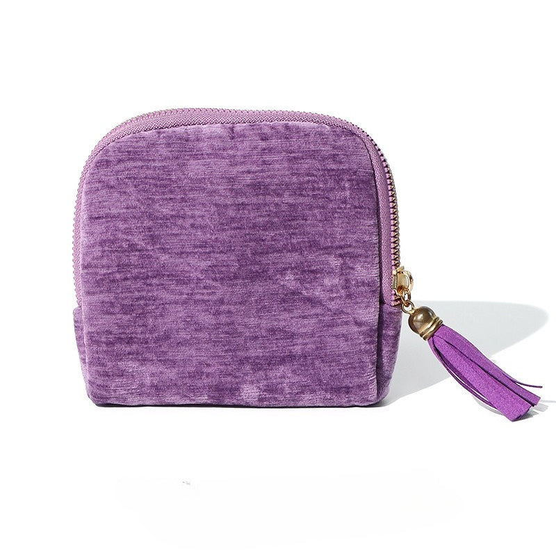 Solid Color Square Shape Tassel Jewelry Organizer Bag 8CW6BOB296L
