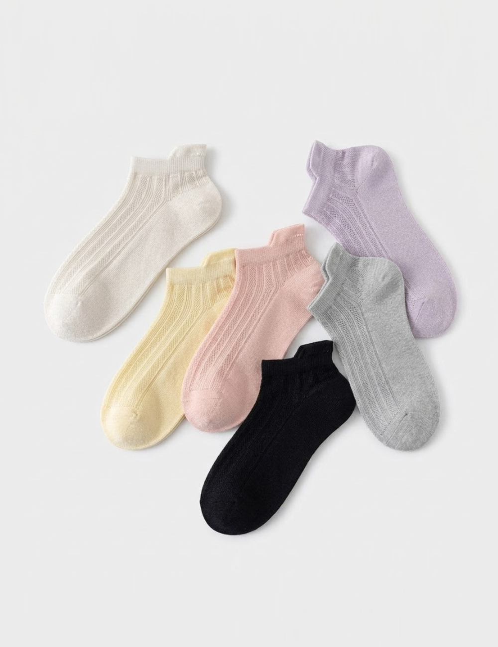 Solid Mesh Ankle Socks - DippedShop Wholesale - #9779