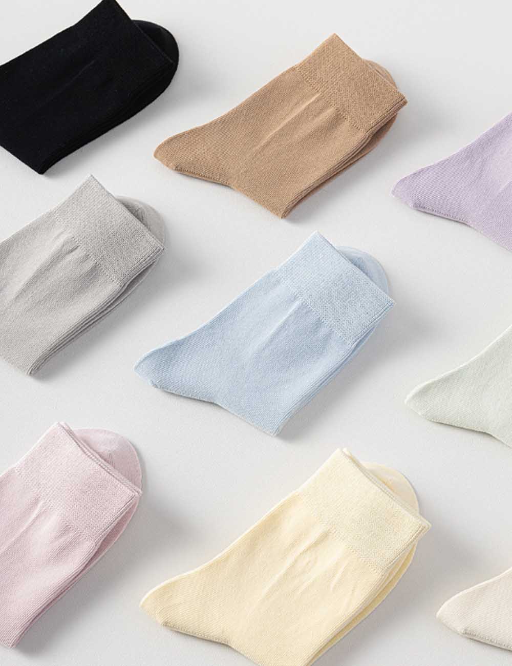 Solid Cotton Crew Socks - DippedShop Wholesale - #7507