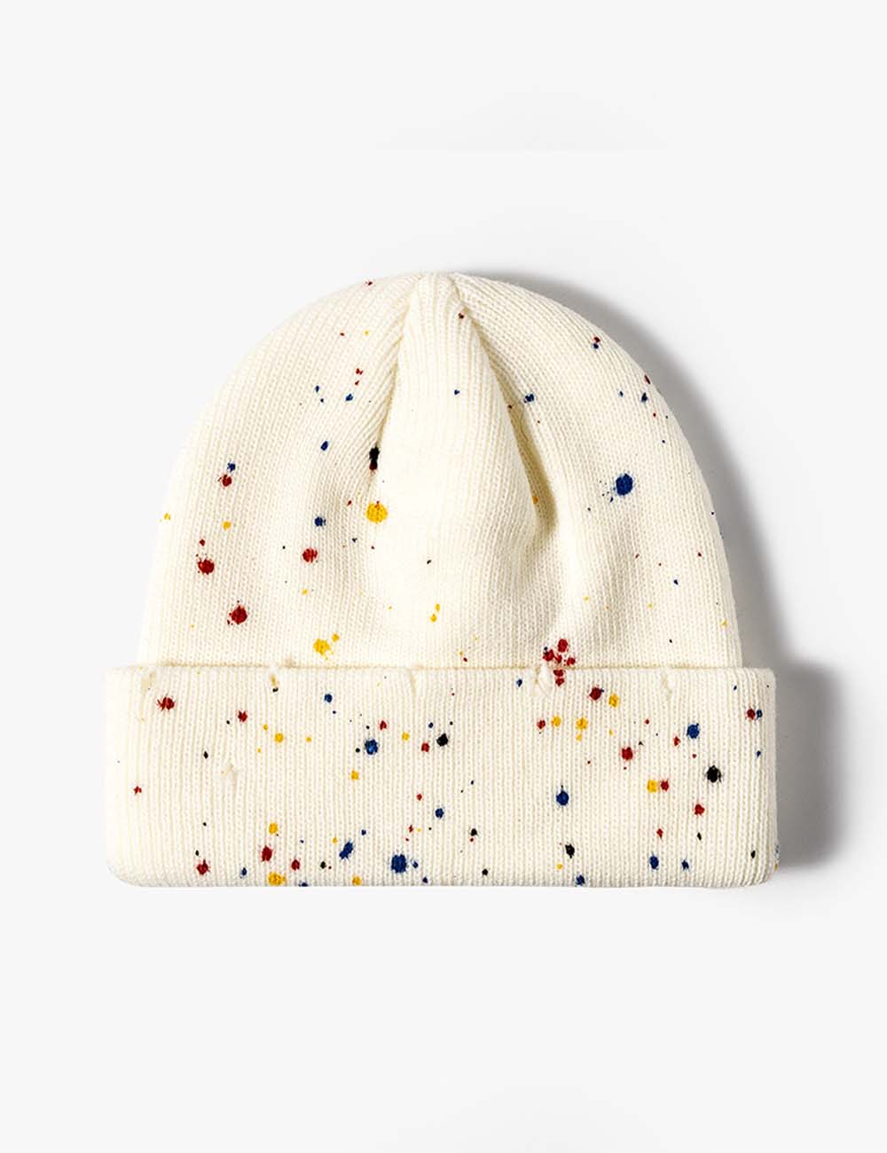 Colorful Irregular Dots Cuff Thick Knit Beanie DP25F635
