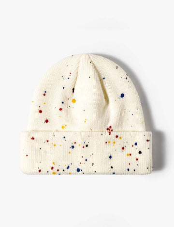 Colorful Irregular Dots Cuff Thick Knit Beanie DP25F635