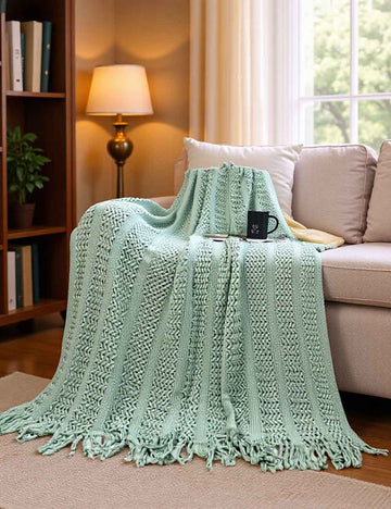 Cable Knit Sofa Blanket - DippedShop Wholesale - #6835
