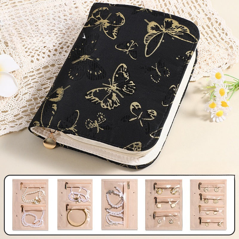 Multi Color Butterfly Jacquard Jewelry Organizer Bag 8CW6BOB356L