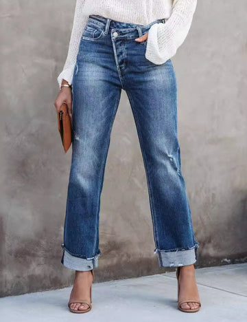 Washed Denim Pant Straight Leg Jeans DPP3019