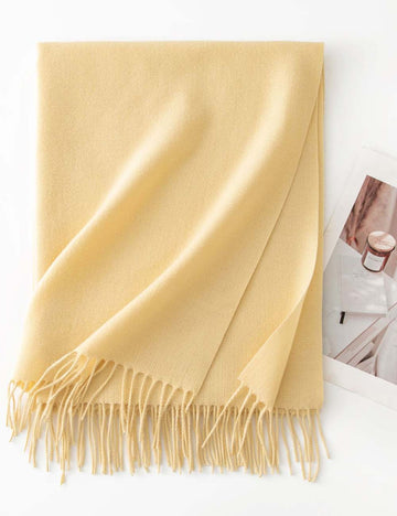 Simple Solid Color Fringed Winter Scarf DP25F601