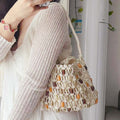 Beaded Woven Shoulder Bag - DippedShop Wholesale - #1235