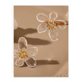 Transparent Floral Stud Earrings - DippedShop Wholesale - #9507