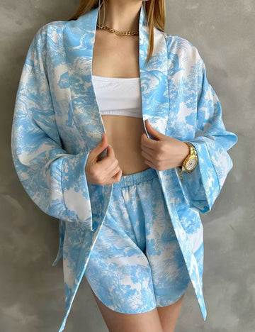 Print Soft Homewear Set - DippedShop Wholesale - #9715