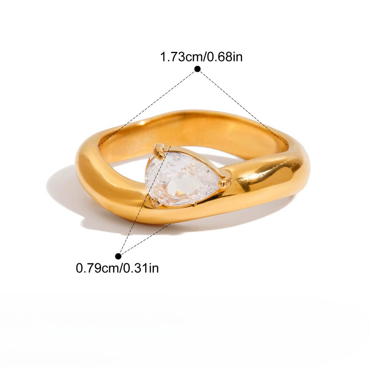 Trendy Gold Plated Twist Zirco - DippedShop Wholesale - #8131