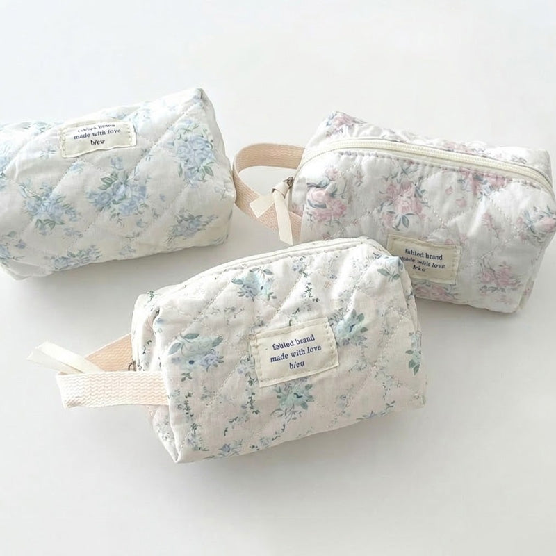 Floral Quilted Cosmetic Bag - DippedShop Wholesale - #6835