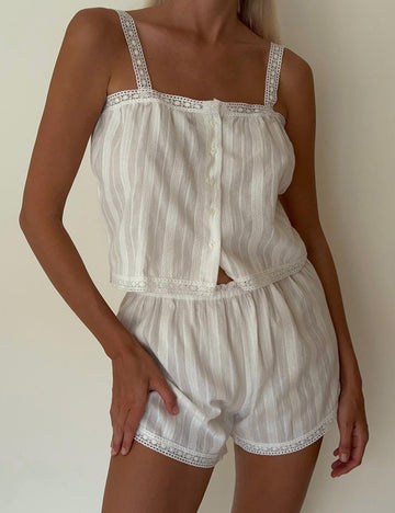 Lace Trim Loungewear Set - DippedShop Wholesale - #6259