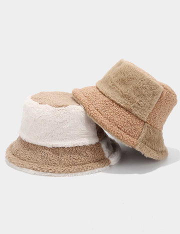 Trendy Color Block Thermal Wool Bucket Hat DP25G742