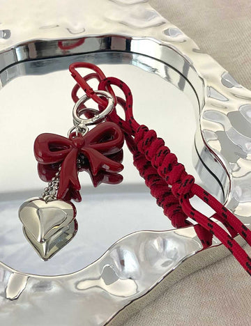 Fashion Heart Rope Braided Keychain Bag Charm DP25H612