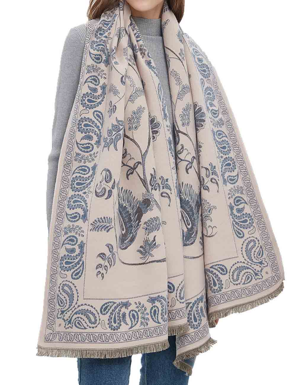 Soft Jacquard Cashew Flower Shawl Winter Scarf DP25G587