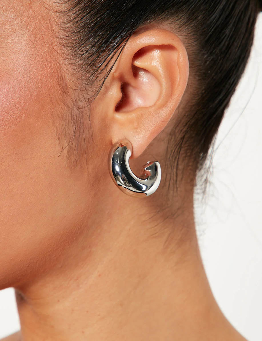 C-Shaped Punk Metal Stud Earrings DPJE0903