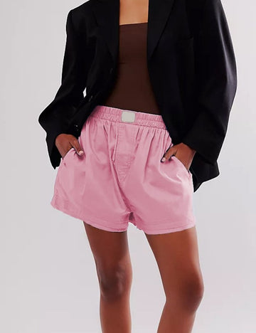 Solid Color Loose Pockets Shorts DP25B641