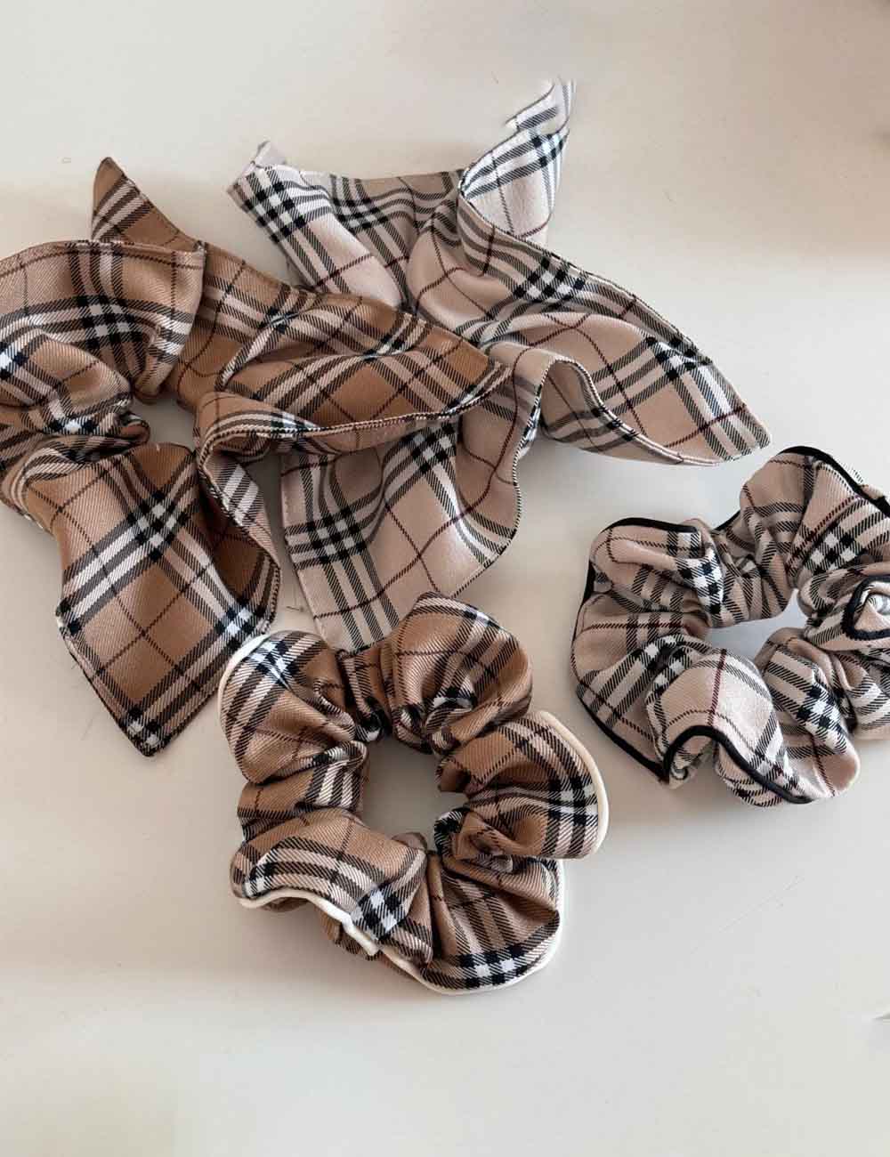 Vintage Plaid Square Elastic Hair Scrunchies DP25F973