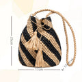 Color Block Woven Shoulder Bag - DippedShop Wholesale - #3843