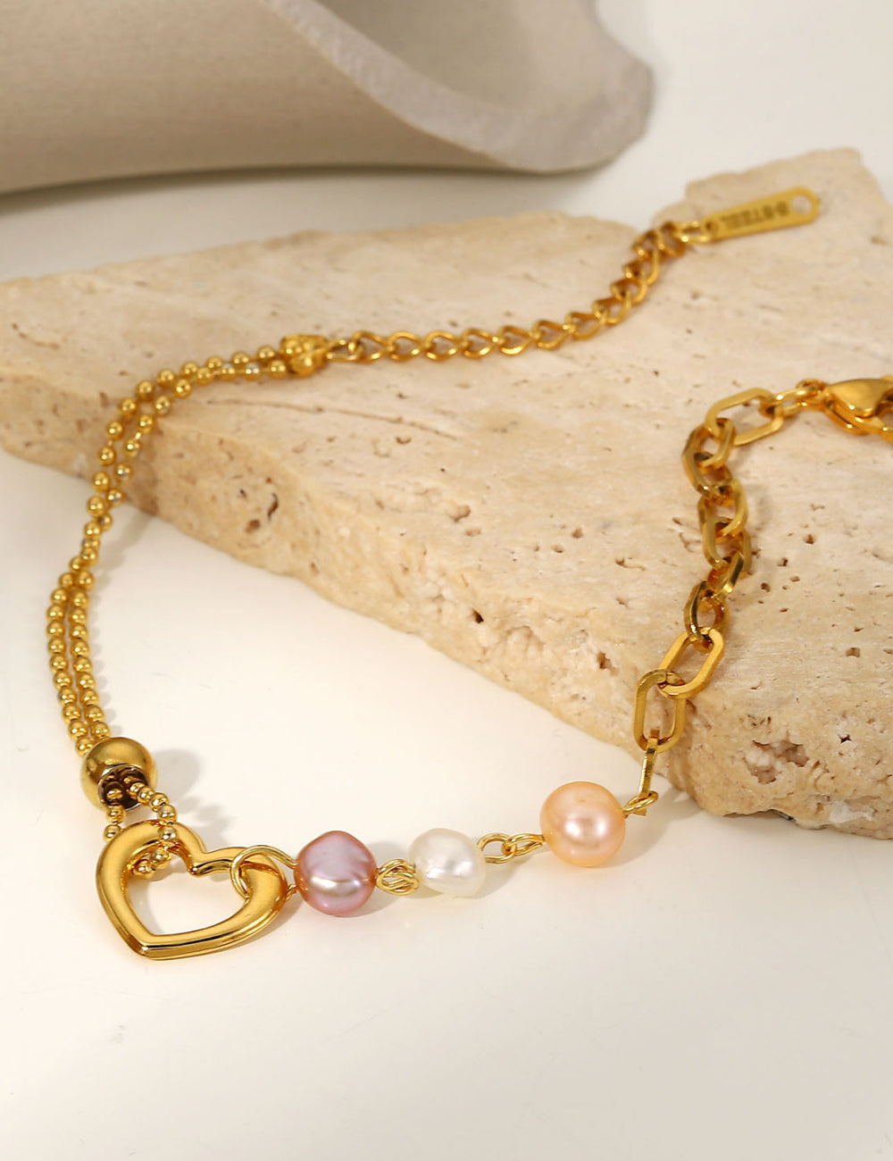 Colourful Heart Pearl Bracelet DPJB17