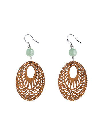 Handcrafted Wooden Antique Earrings - DippedShop Wholesale - #3555