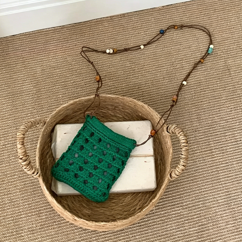 Cute Solid Color Hollow Hand Crochet Crossbody Bag MK2BCR6W10BBG22