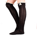 Sweet Lace Trim Button Knee High Socks 6W8FSO760
