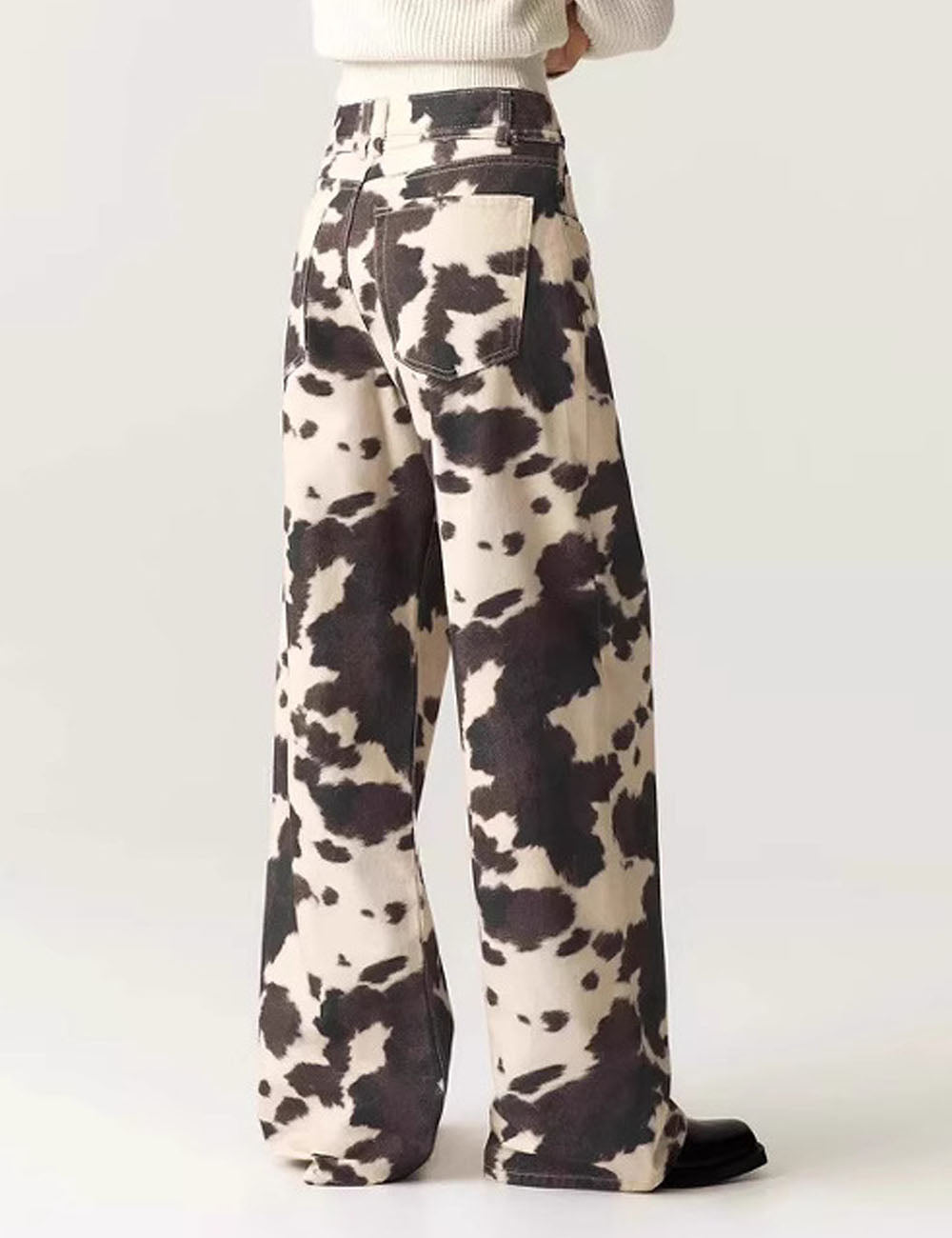 Vintage Cow Print Jeans - DippedShop Wholesale - #1523