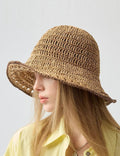 Summer Beach Wide Brim Straw Bucket Hat 8BK6HAT16