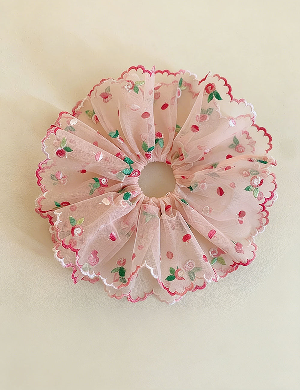 Pink Layered Tulle Scrunchies - DippedShop Wholesale - #9011