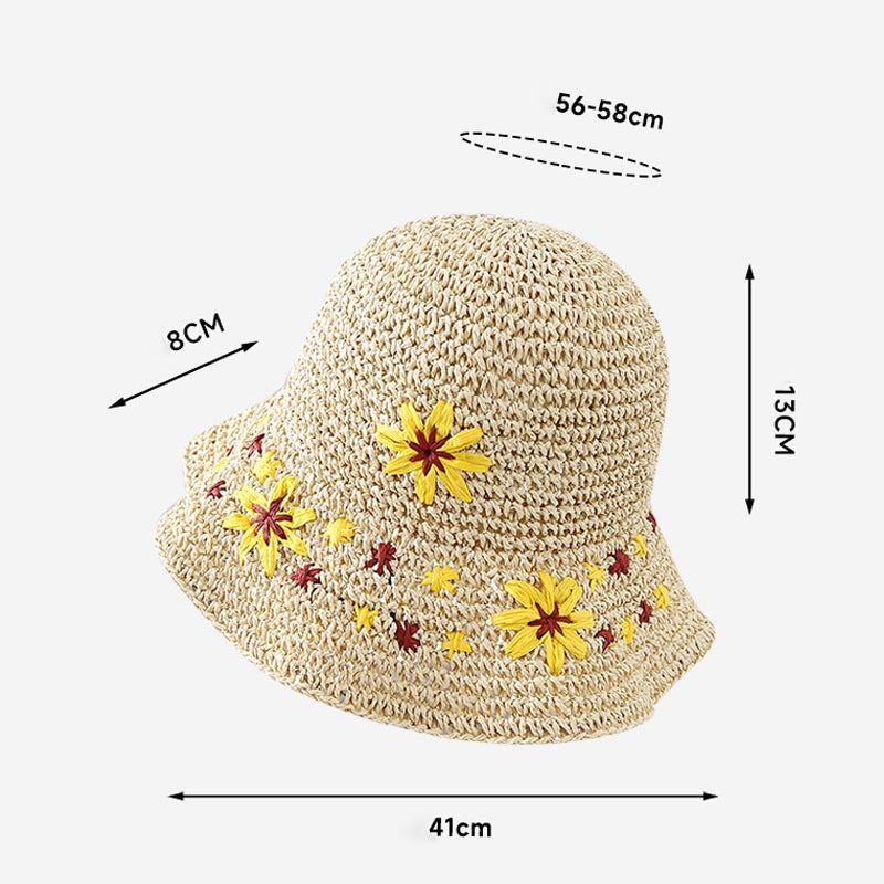 Flower Crochet Beach Hat - DippedShop Wholesale - #5779