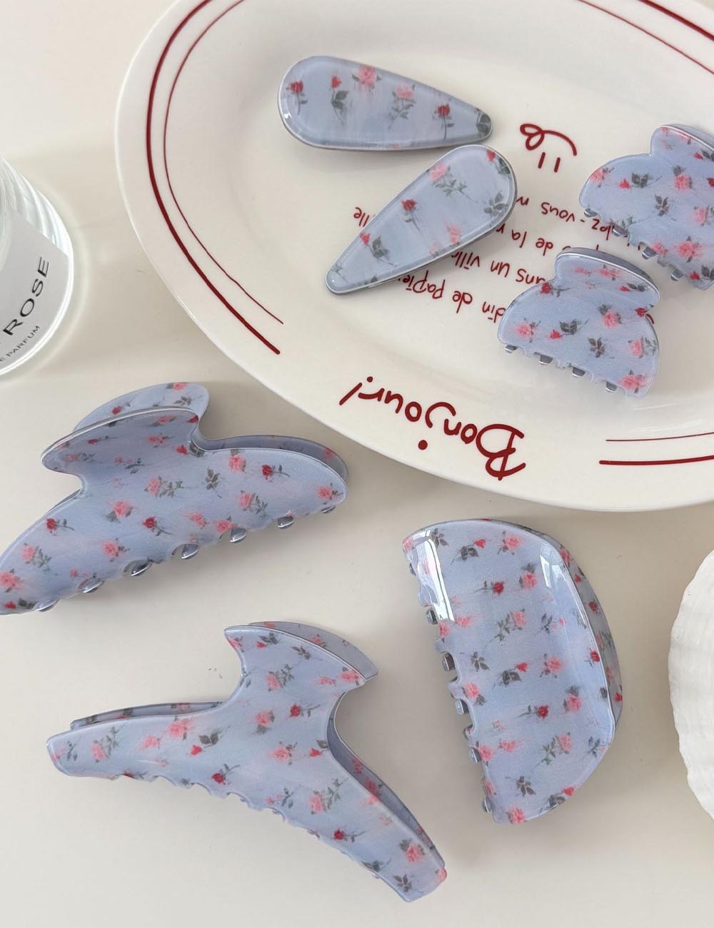 Flower Print Hair Claws - DippedShop Wholesale - #7171
