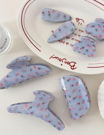 Flower Print Hair Claws - DippedShop Wholesale - #7171