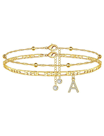 Trendy Initial Letter Gold Pla - DippedShop Wholesale - #2163