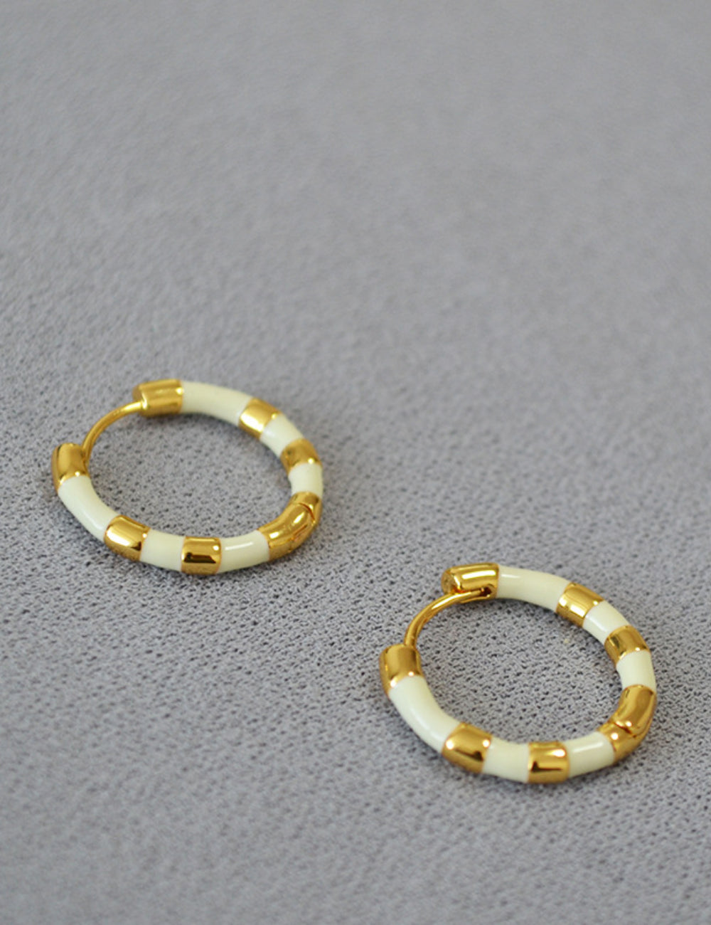 Simple Colourful Gold Plated Enamel Hoop Earrings DPJE1291