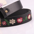 Vintage Floral Embroidered Skinny Leather Belt MK2LEEP6W6JBT45