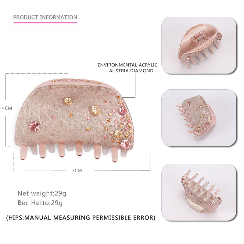 Cute Sparkly Rhinestone Medium Hair Claw MK2PPM6W6HCP353