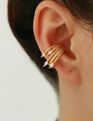 Diamond Multi Layers Ear Bone Clip Earring DPJE5