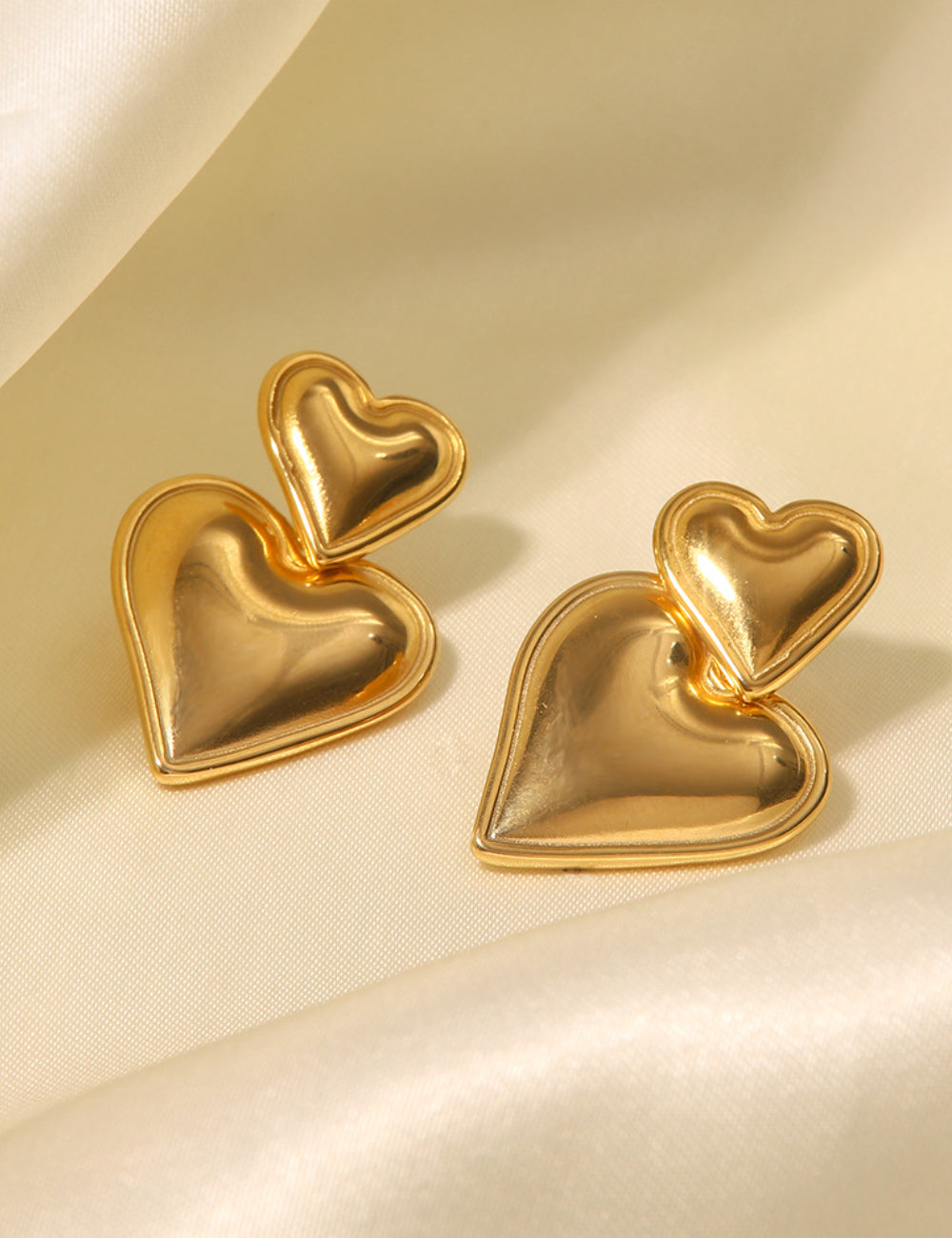 Plated Love 18k Gold Pendant Simple Earrings DPJE1284