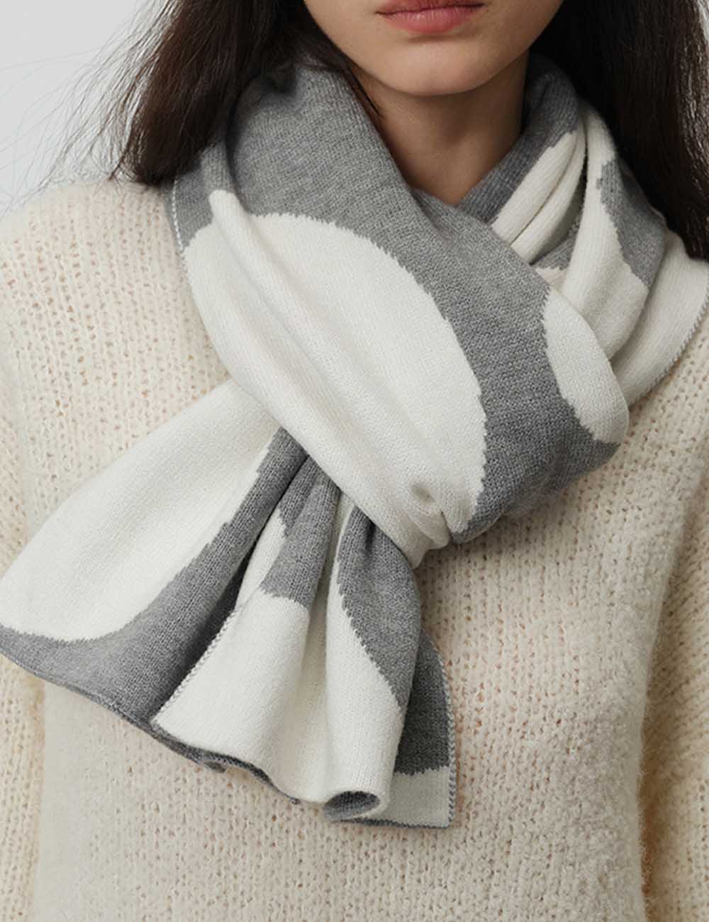 Color Block Irregular Circle Thick Knit Scarf DP25F619