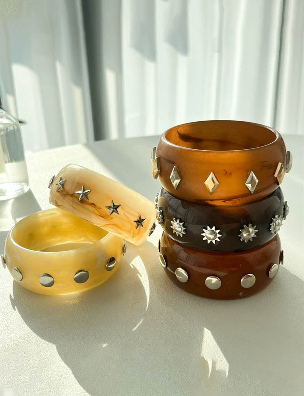 Punk Style Studded Geometric R - DippedShop Wholesale - #6003