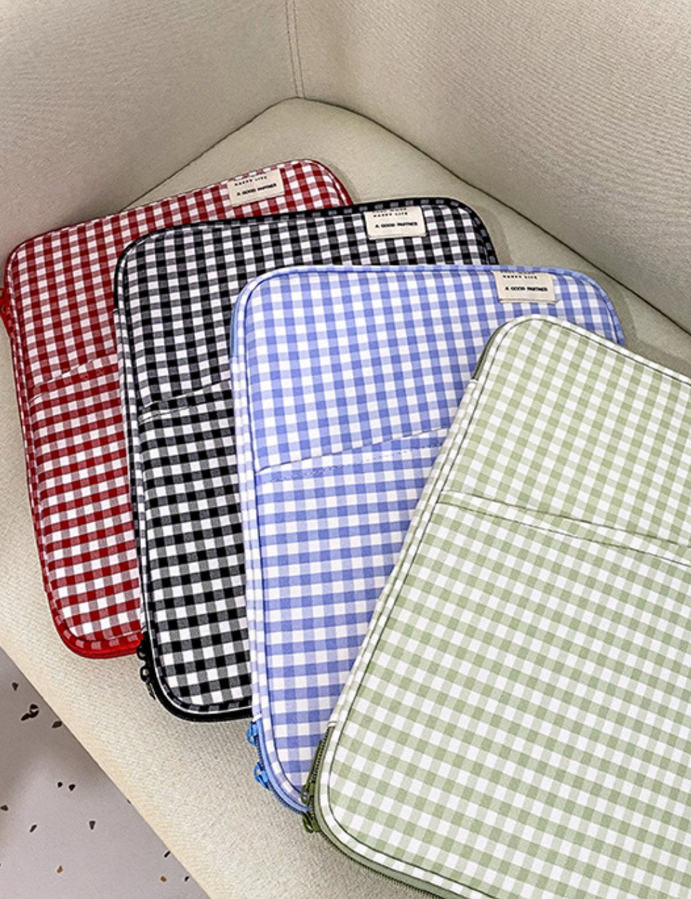 Plaid Simple Color Block Laptop Ipad Bag DPB2913