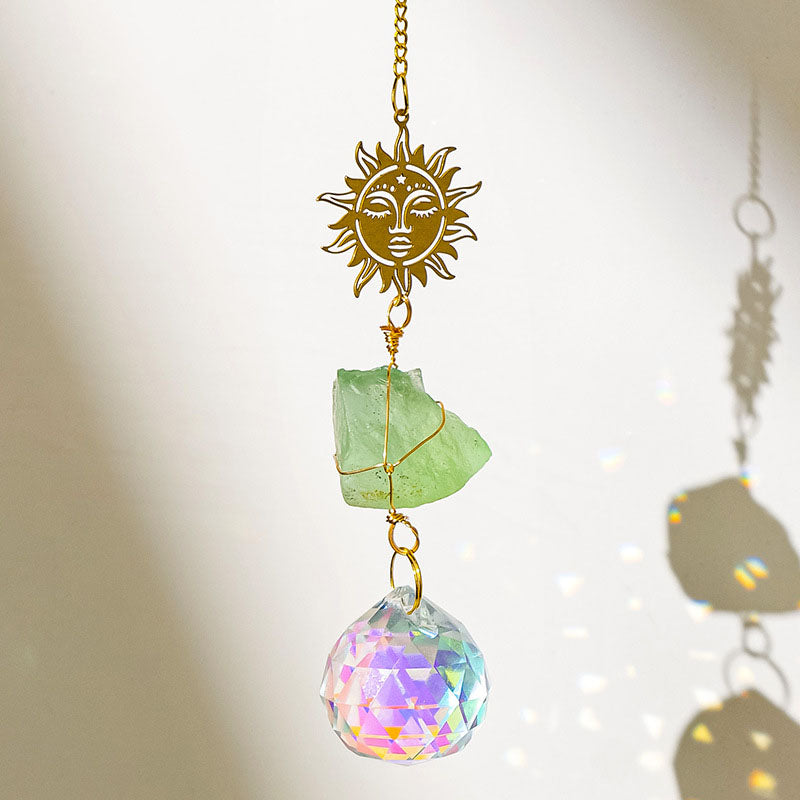 Natural Stone Crystal Ball Suncatcher - DippedShop Wholesale - #8531