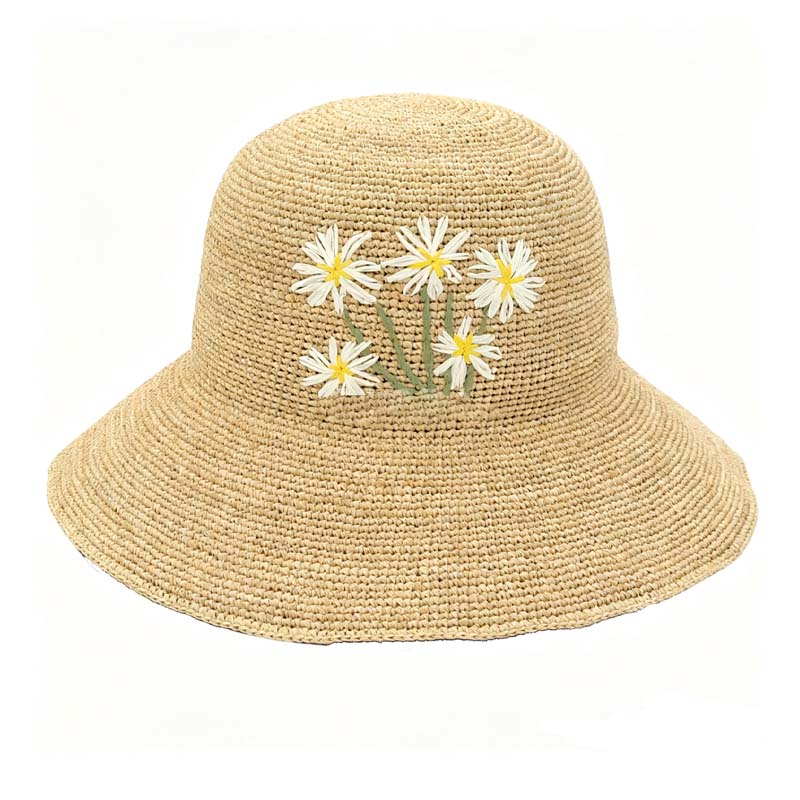 Handmade Flower Embroidery Straw Hat - DippedShop Wholesale - #0067