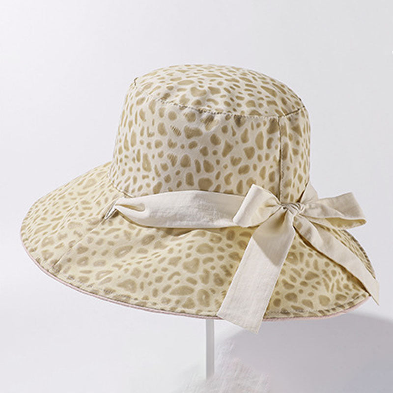 Vintage Reversible Leopard Print Foldable Bucket Hat 8BK6HAT157T