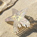 Iridescent Rhinestone Starfish Non-Slip Hair Claw MK2PPM6W6HCP346