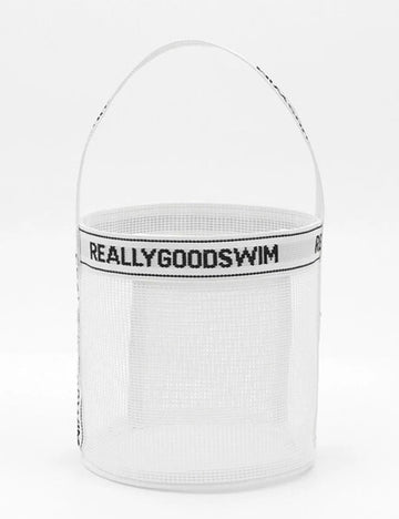 Beach Color Contrast Mesh Storage Bucket Bag 8BW6BOB96L