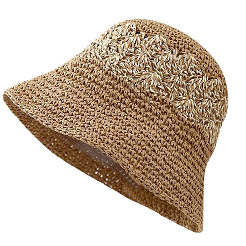 Hollow Woven Straw Bucket Hat - DippedShop Wholesale - #5155