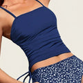 Ruched Spaghetti Strap Tankini - DippedShop Wholesale - #8019