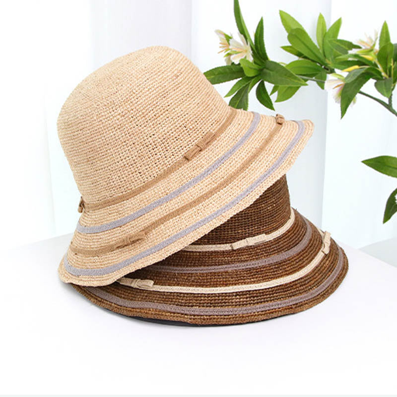 Bow Knot Straw Hat - DippedShop Wholesale - #9443
