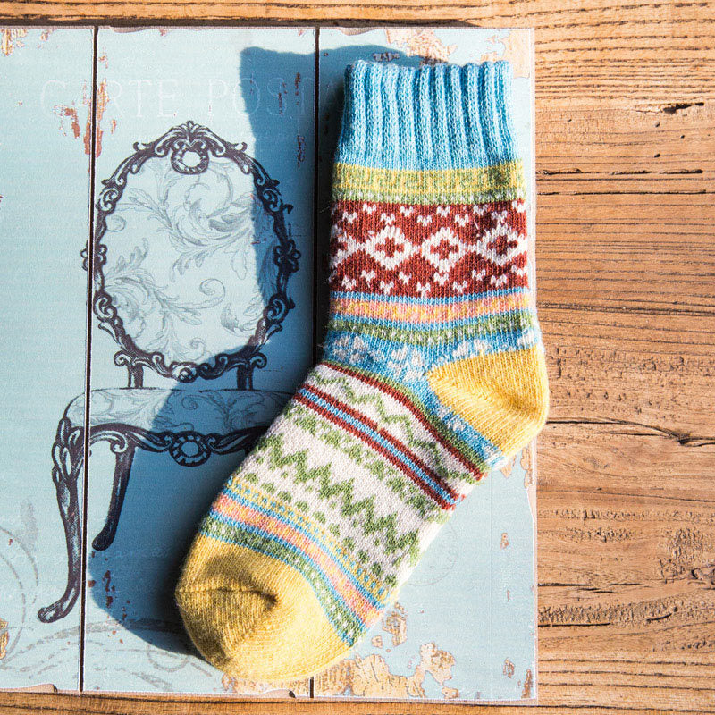 Ethnic Mid-Calf Socks - DippedShop Wholesale - #3267